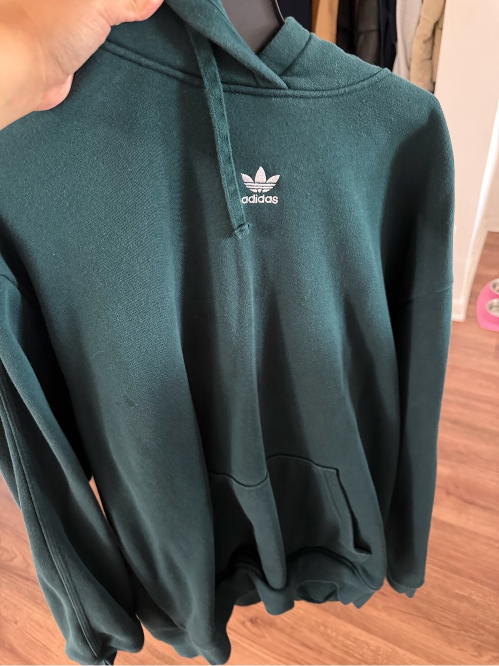 Adidas Essentials Oversized Hoodie Green Women’s Small